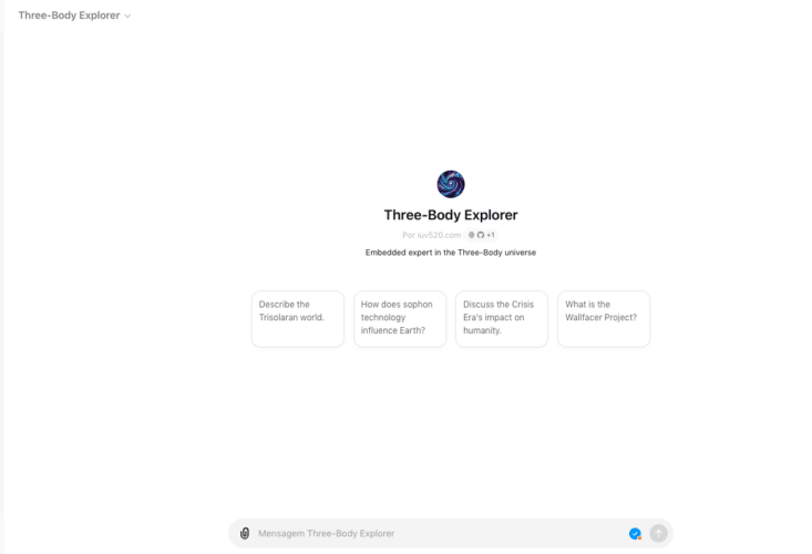 ChatGPT com o enigma de três corpos.