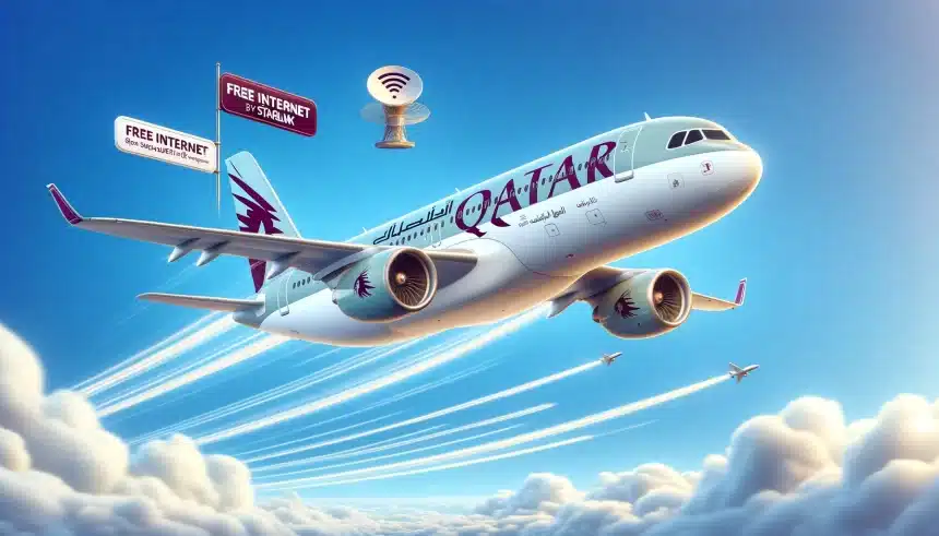 Voôs da Qatar Airways agora contam com internet gratuita da Starlink, de Elon Musk