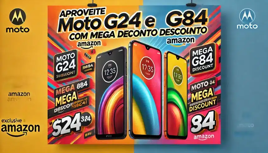 Aproveite Moto G24 e G84 com mega desconto na Amazon