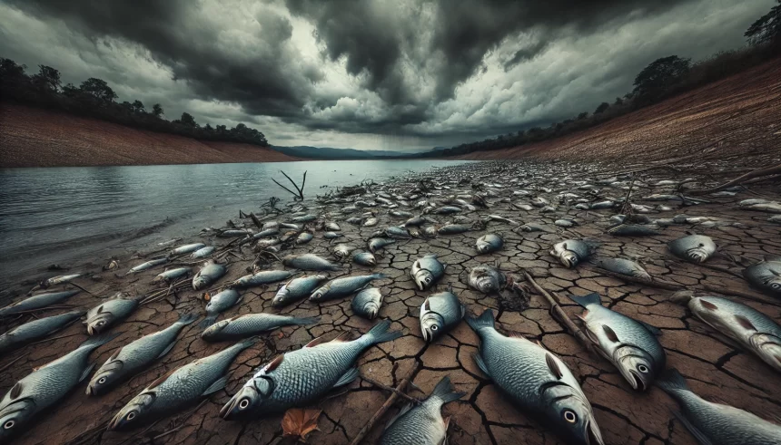 Peixes mortos no rio Piracicaba