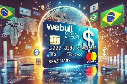 Webull lança conta e cartão de débito globais com cashback em dólar para brasileiros