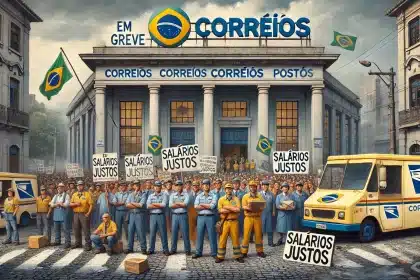 Correiros em greve no Brasil