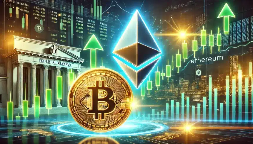 Ethereum supera Bitcoin após corte de taxa pelo Fed, impulsionando um sentimento positivo no mercado de criptomoedas.