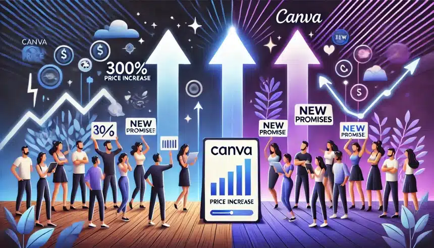 Canva sente reação negativa após reajuste de 300% nos preços, anuncia Nova Promessa de Preços e benefícios a assinantes antigos