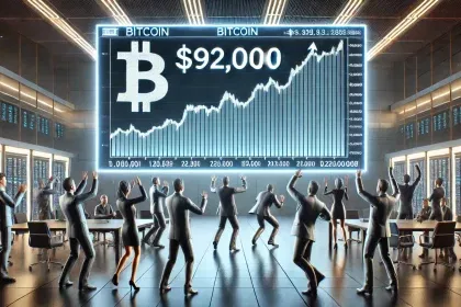 Bitcoin atinge alta surpreendente de US$ 92.000