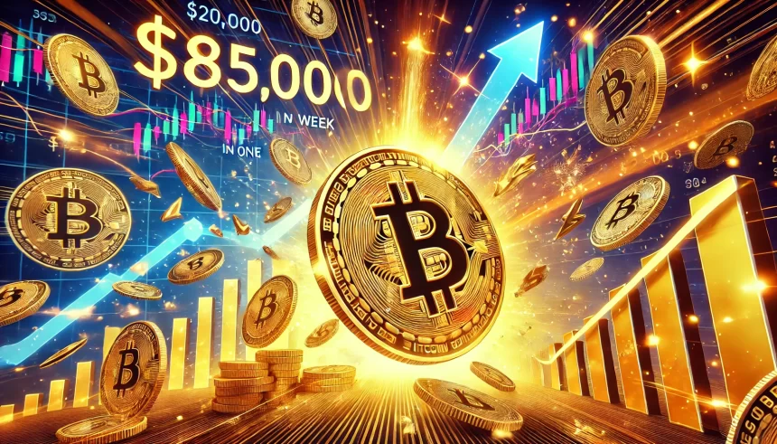 Explosão do Bitcoin: BTC Atinge US$ 85 mil com ganhos de US$ 20 Mil em uma semana