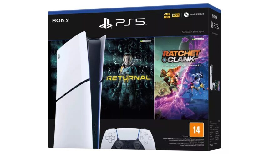 PlayStation 5 Digital Slim Oferta de Black Friday com dois jogos