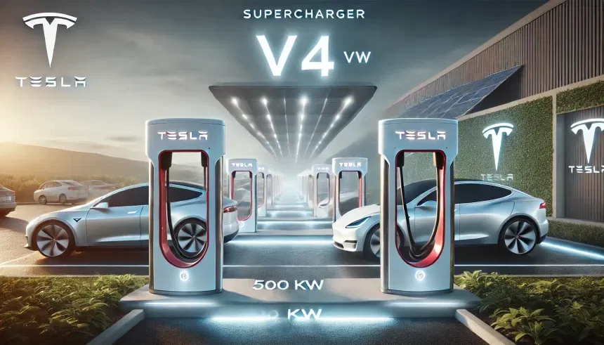 Tesla Supercharger V4: O futuro da recarga elétrica com 500 kW de potência