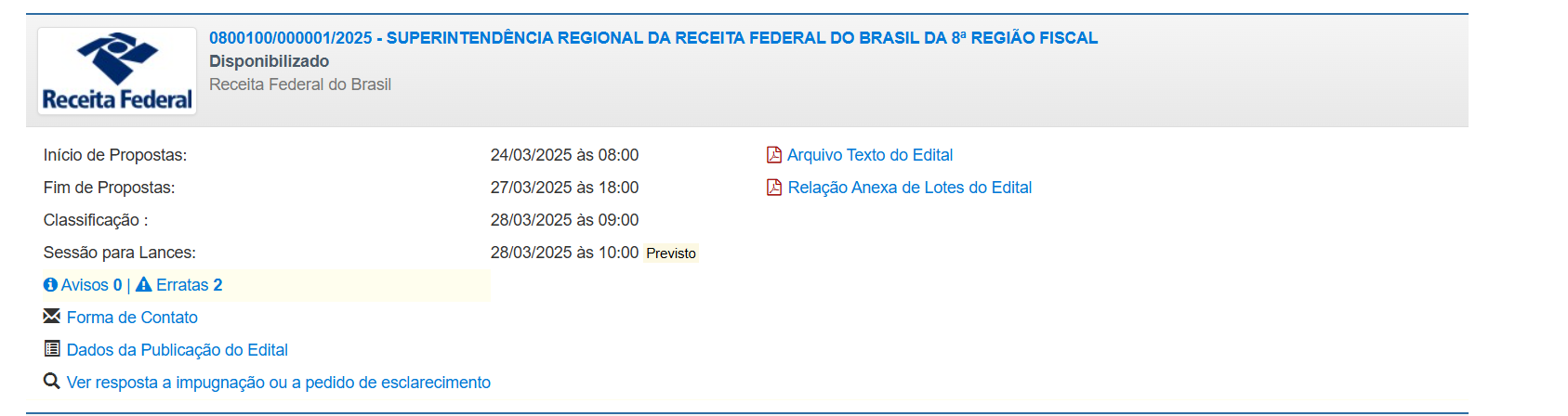 Leilão da Receita Federal