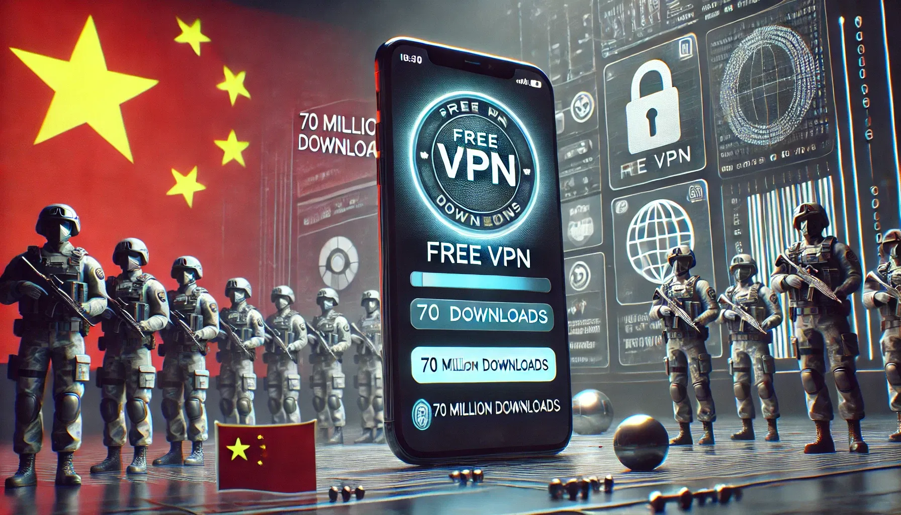 Aplicativo VPN grátis ligados ao exército chinês somam 70 milhões de downloads