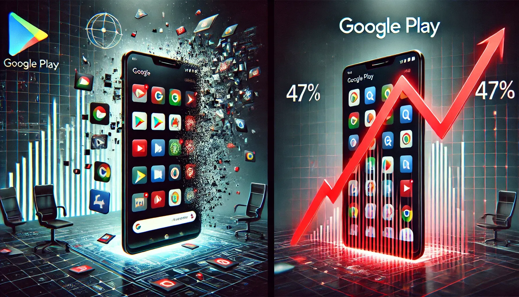 Google Play tem perda de 47% nos aplicativos